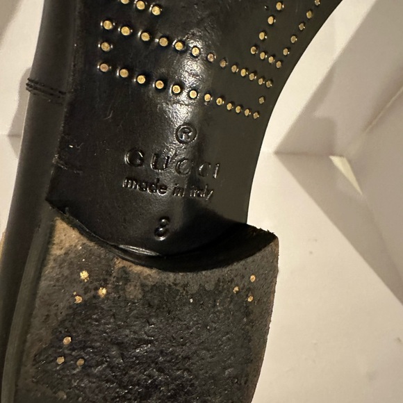 GUCCI Mens Cordovan Lux Leather Ankle Boot Black Size 38 EU - Picture 4 of 9